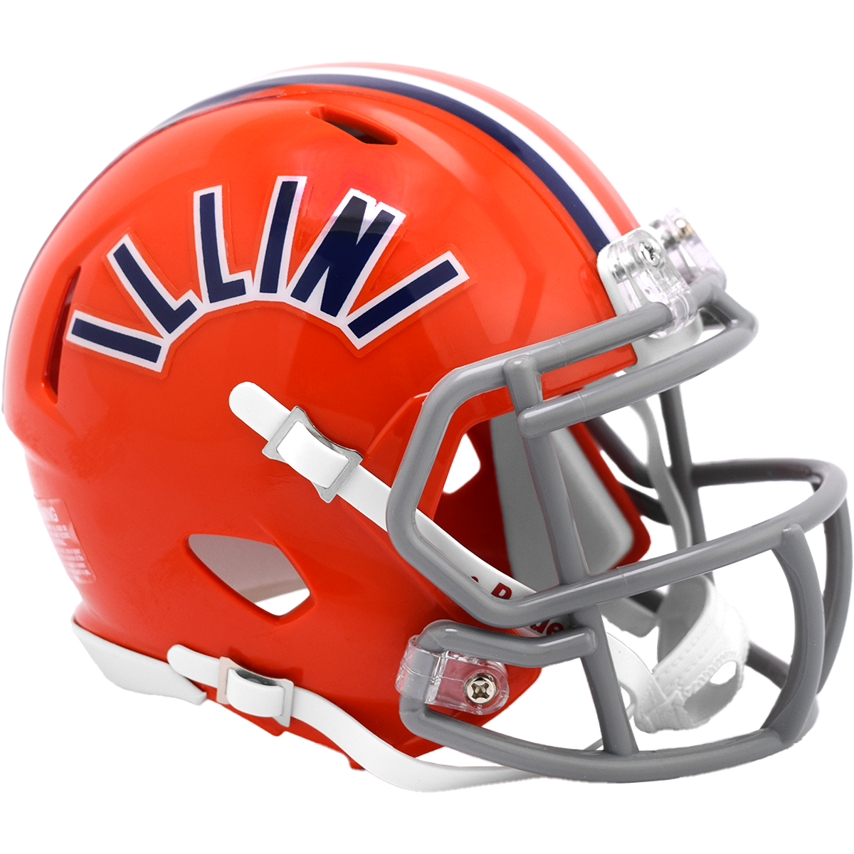 Illinois Fighting Illini Orange Mini Replica Football Helmet- Retro Style