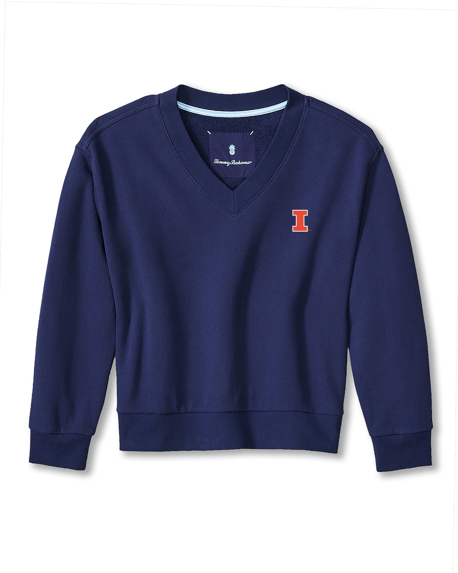 Illinois Sweatshirt Women's Navy Tommy Bahama V-Neck Pullover