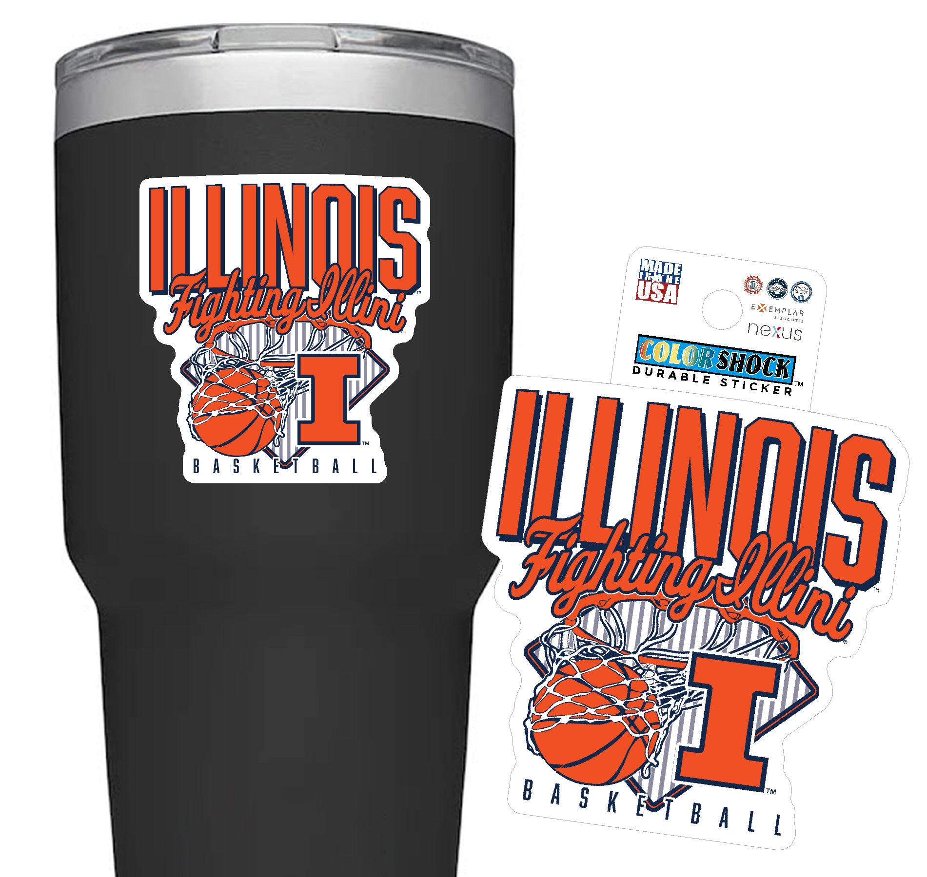 Illinois Basketball Net Decal