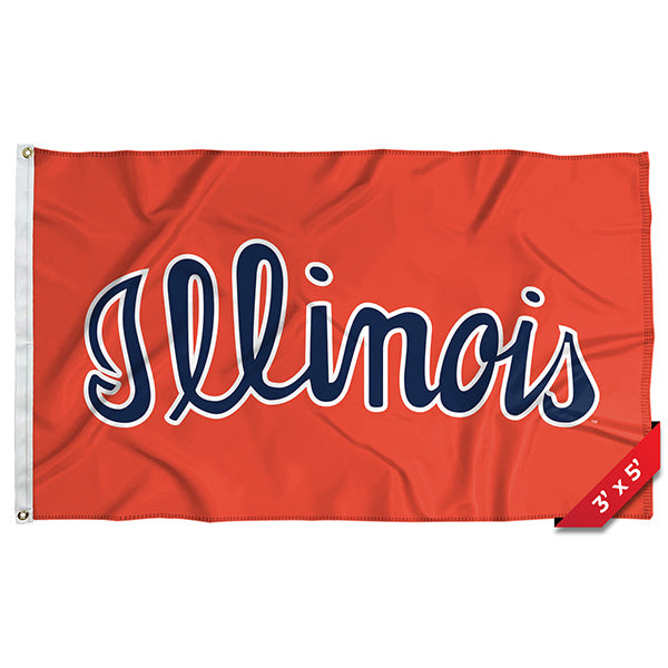 Illinois Flag 3x5' Orange Script