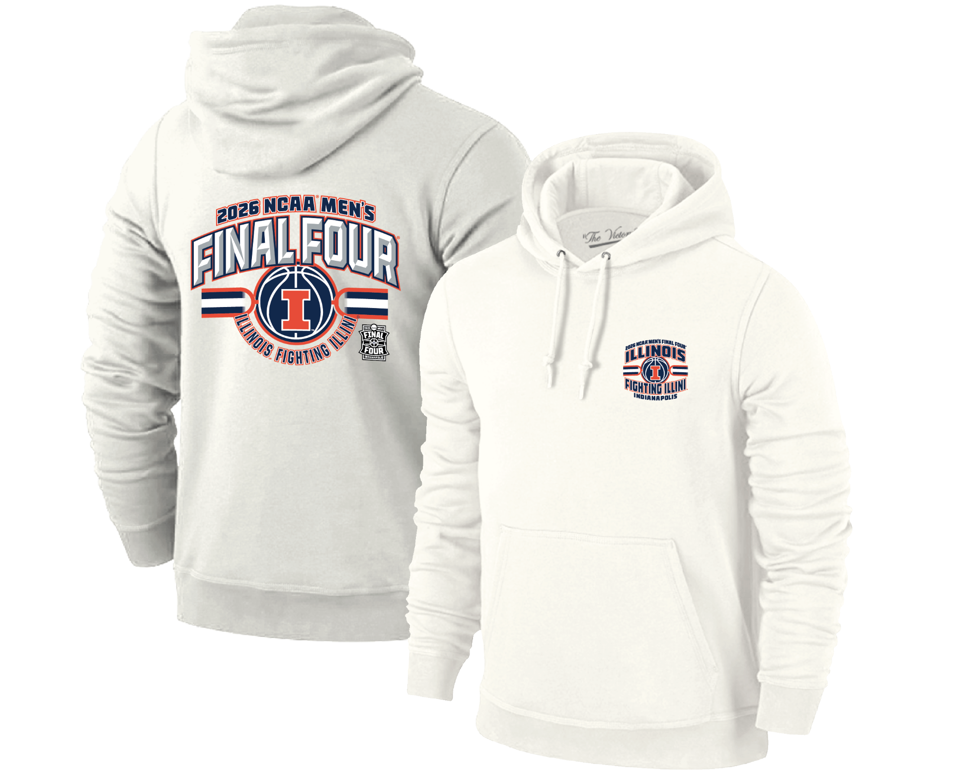 Illinois Basketball 2026 Final Four Off-White Front/Back Hoodie