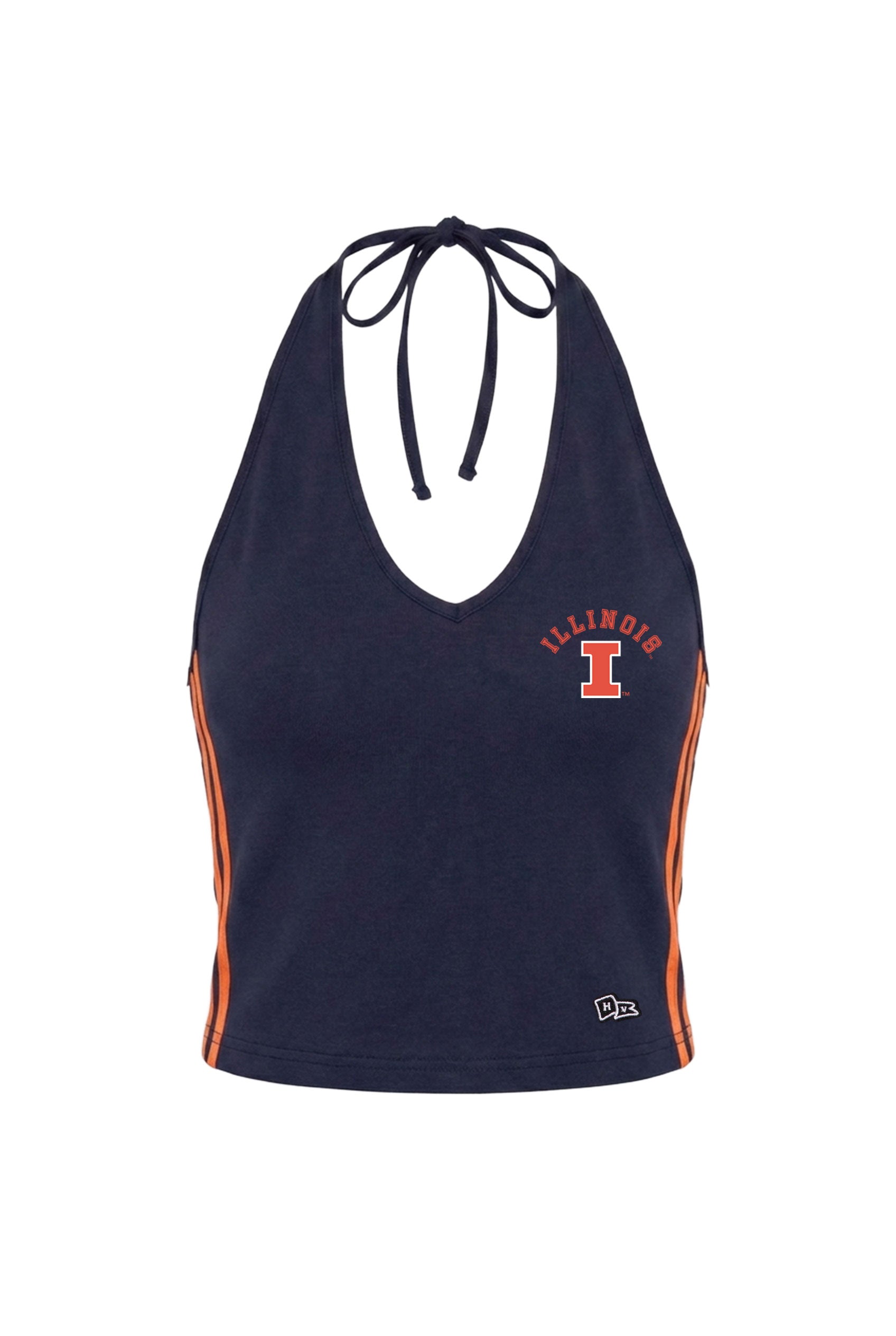 Illinois Top Women's Navy/Orange Hype & Vice Tie Halter