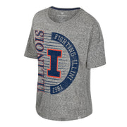 Illinois Tee Women's Grey Distressed Design