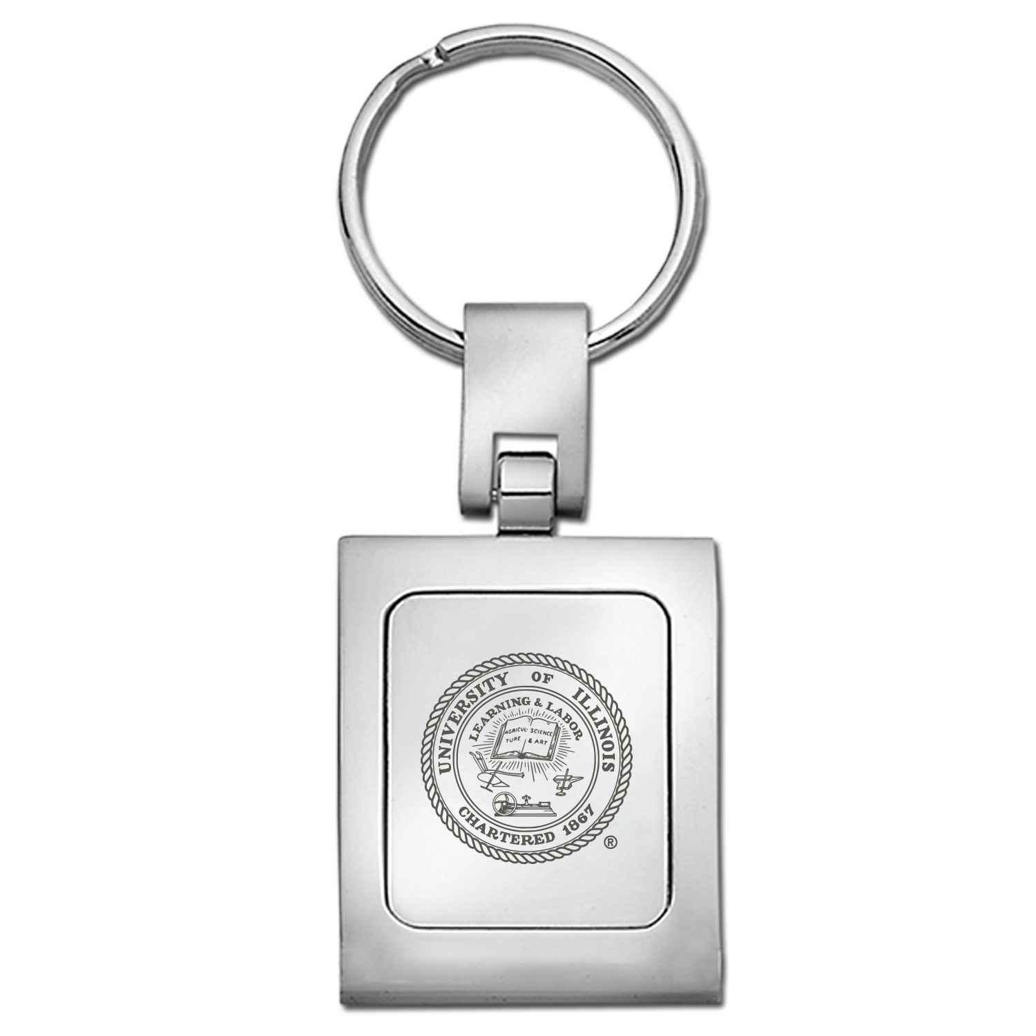 Illinois Fighting Illini Square Seal Keychain