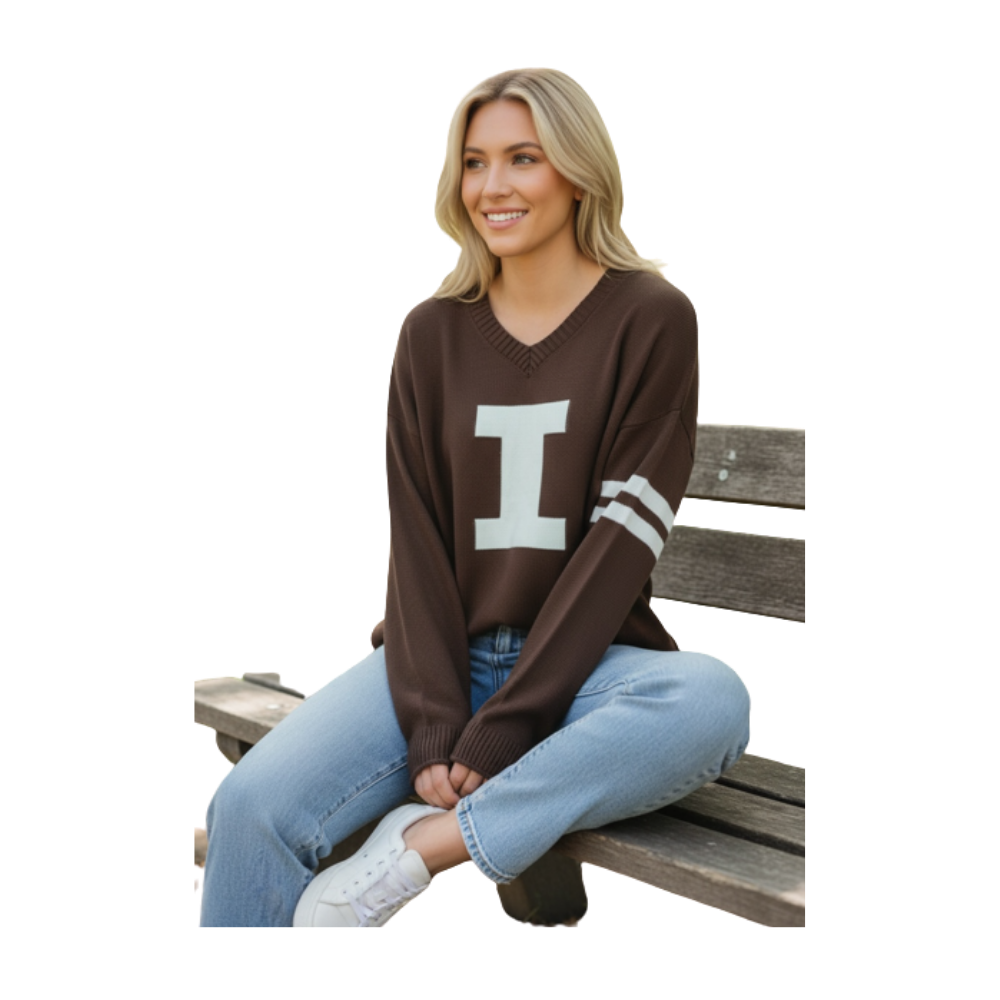 Fighting Illini Chocolate Block I Sweater