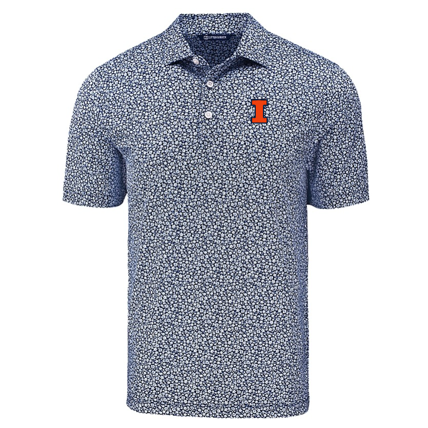 Illinois Fighting Illini Men's Big and Tall Pike Flora Print Polo