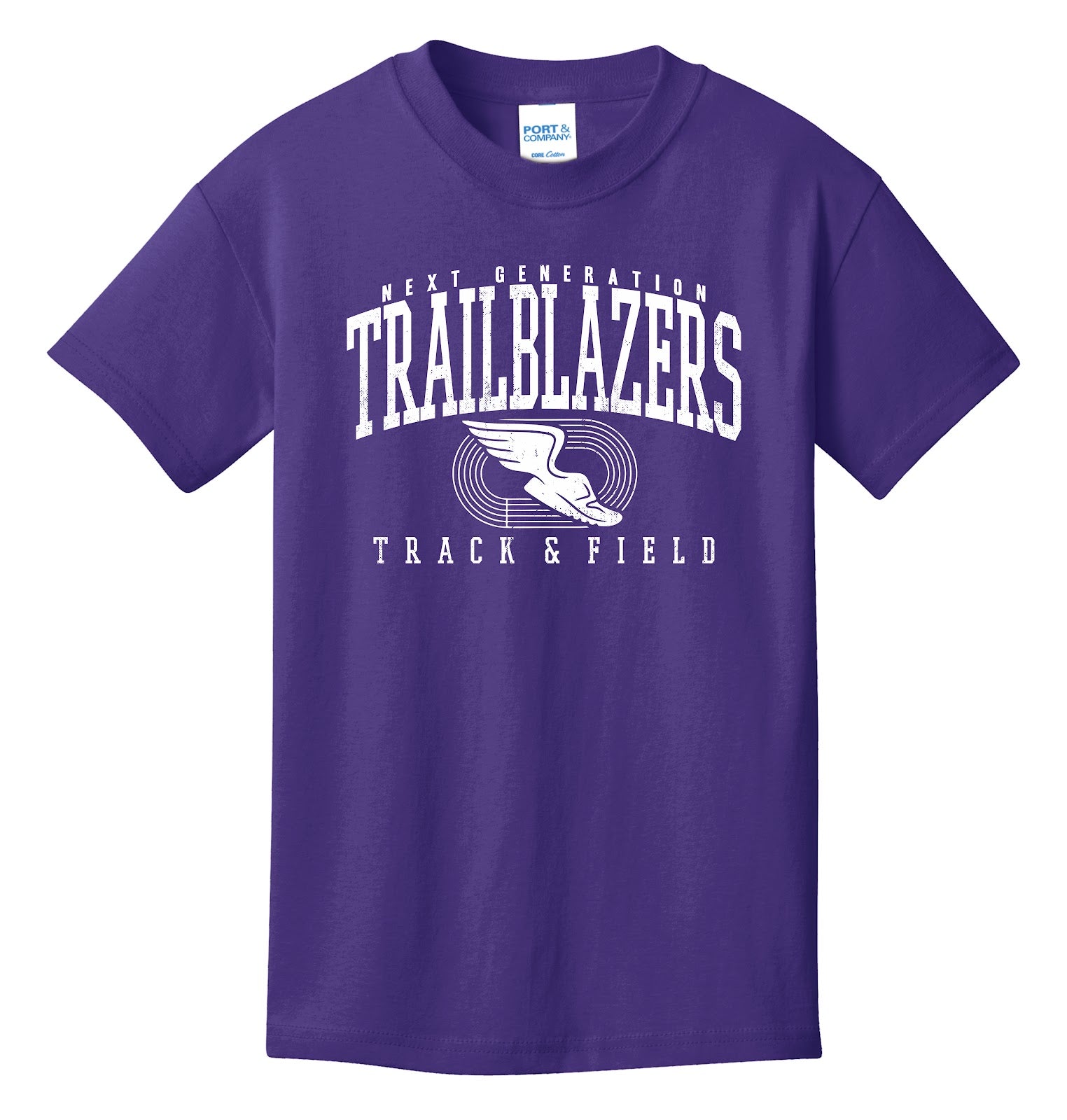 NGS Track and Field Trailblazers Purple Tee Youth