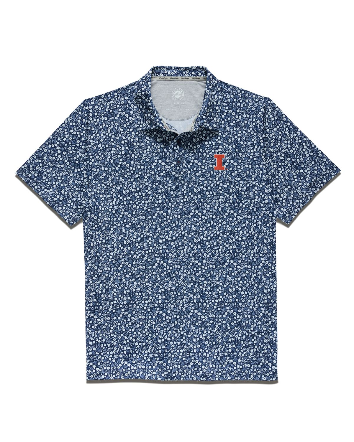 Illinois Flag & Anthem Floral Polo