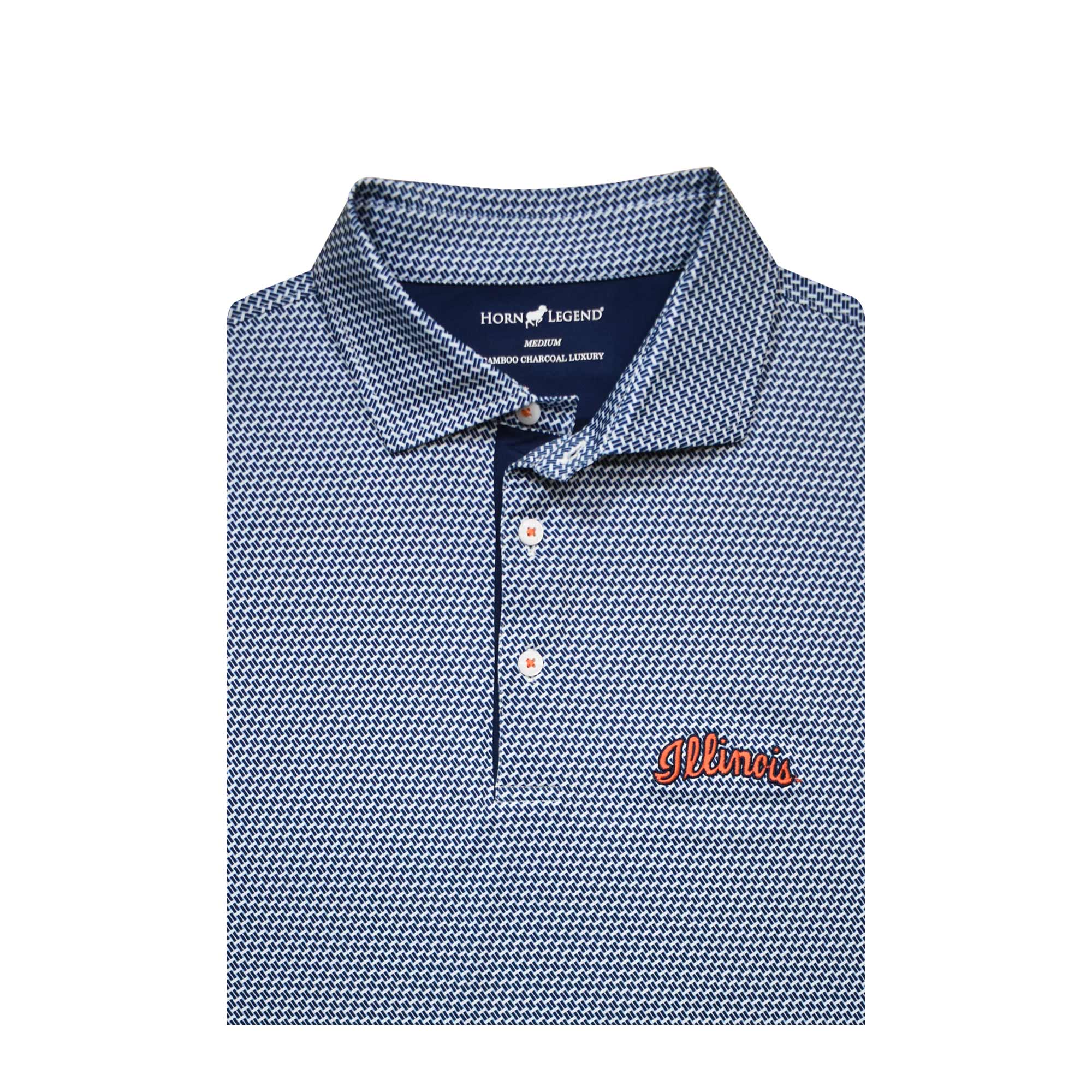 Illinois Polo Men's Horn Legend Patterned Navy
