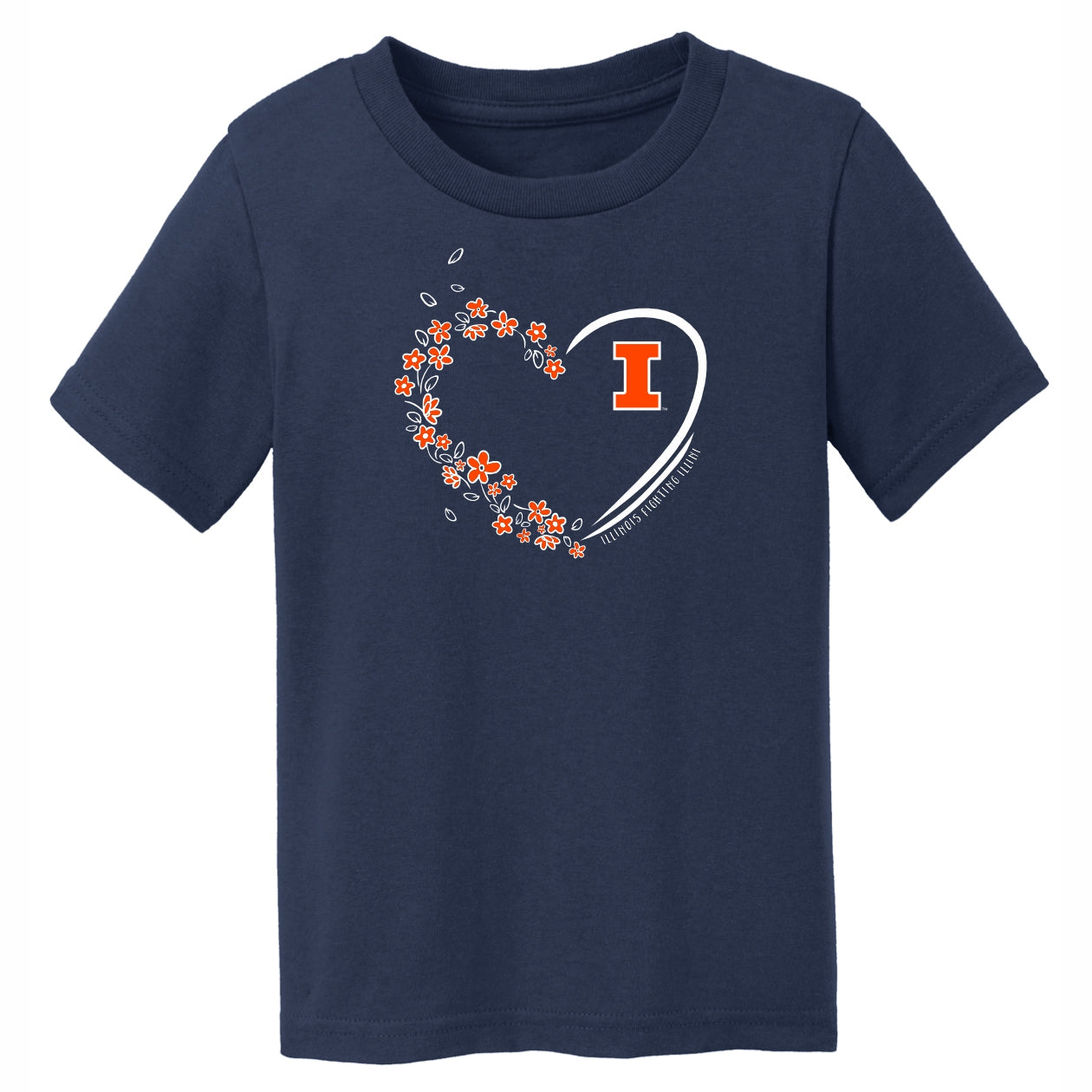 Illinois T-Shirt Toddler Flower Heart