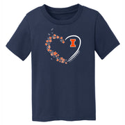 Illinois T-Shirt Toddler Flower Heart