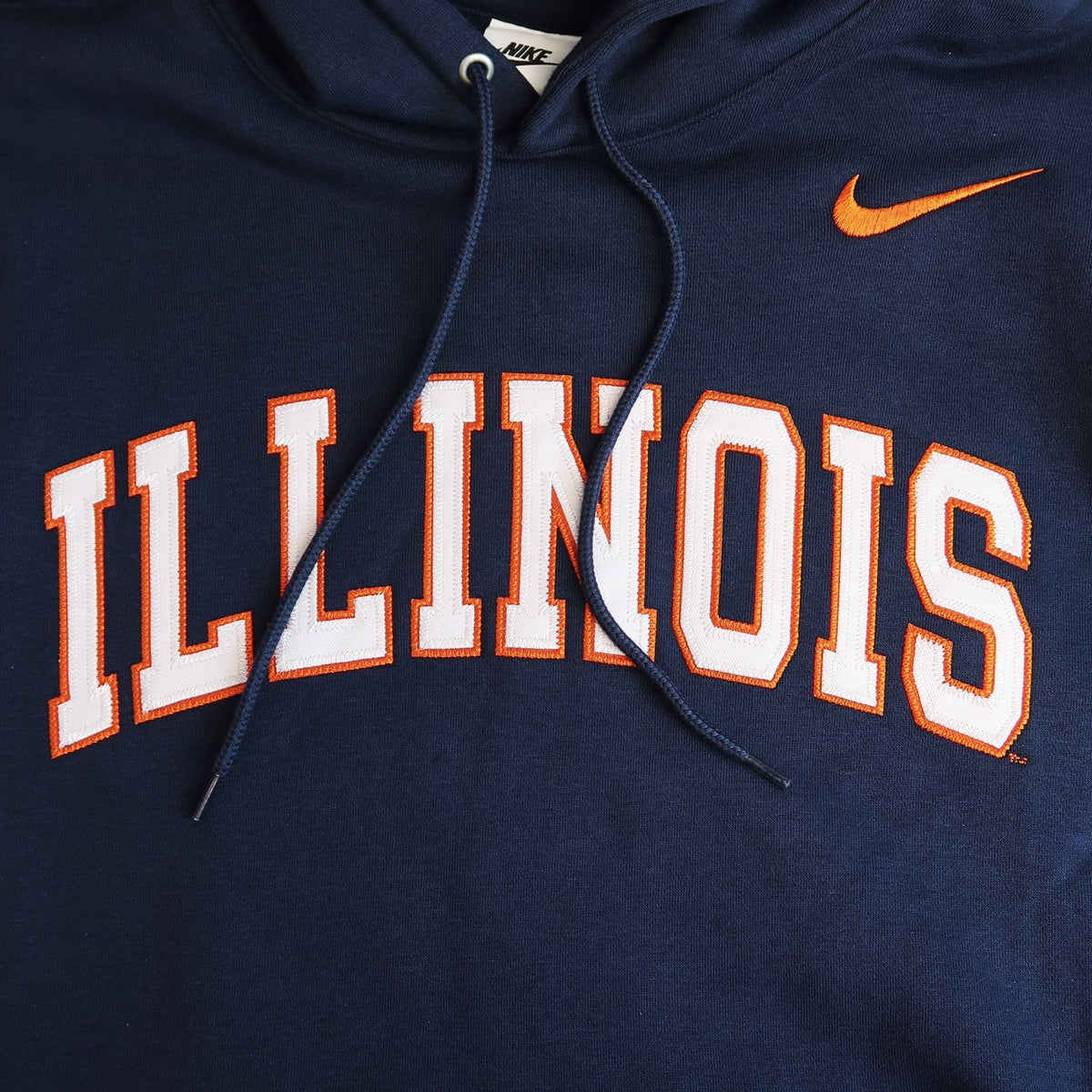 Illinois Fighting Illini Men's Nike Club Fleece Hood Arch Navy