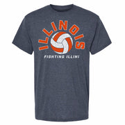 Illinois Fighting Illini Distressed Volleyball Arch Tee