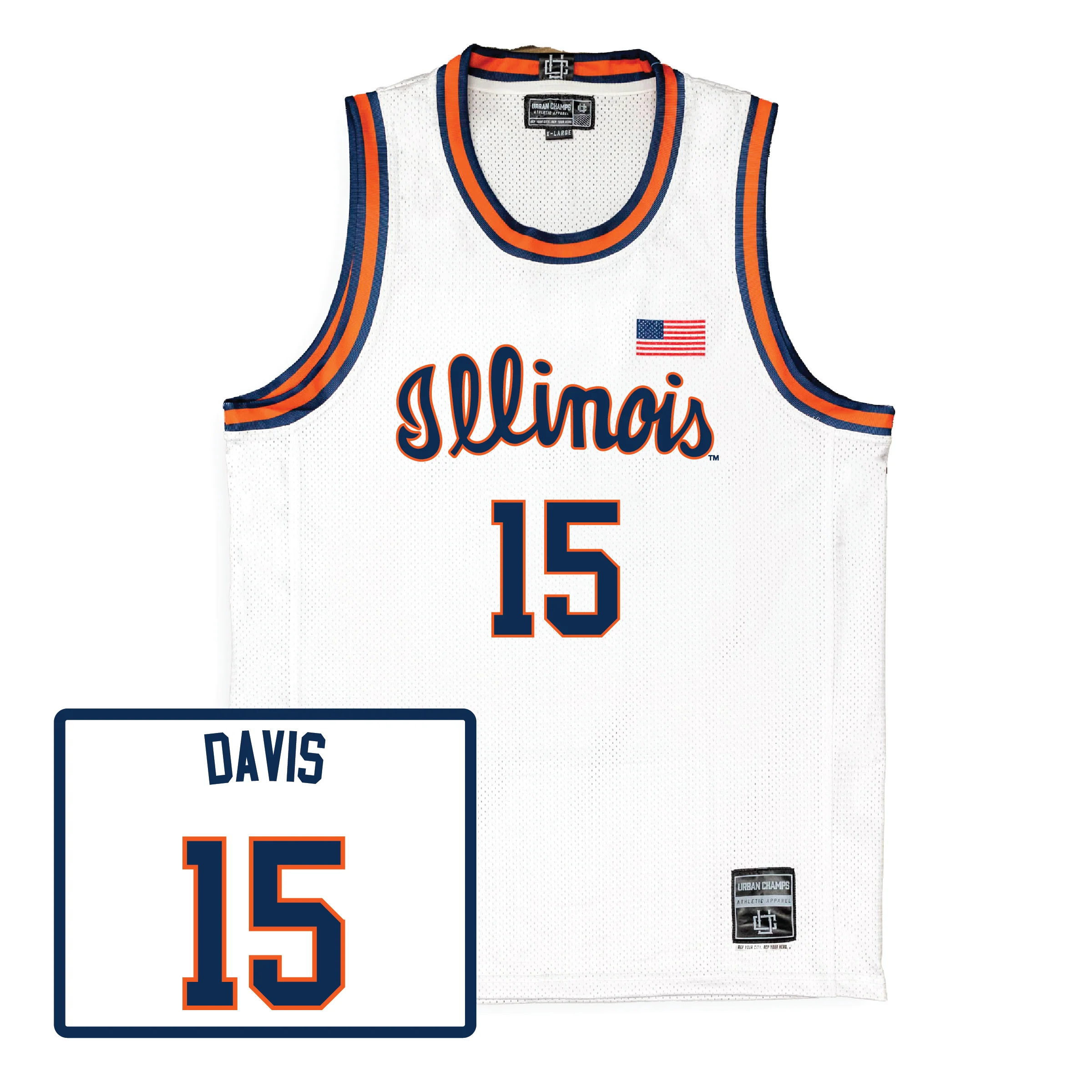 Illinois Fighting Illini NIL Basketball Jersey #15 Jake Davis