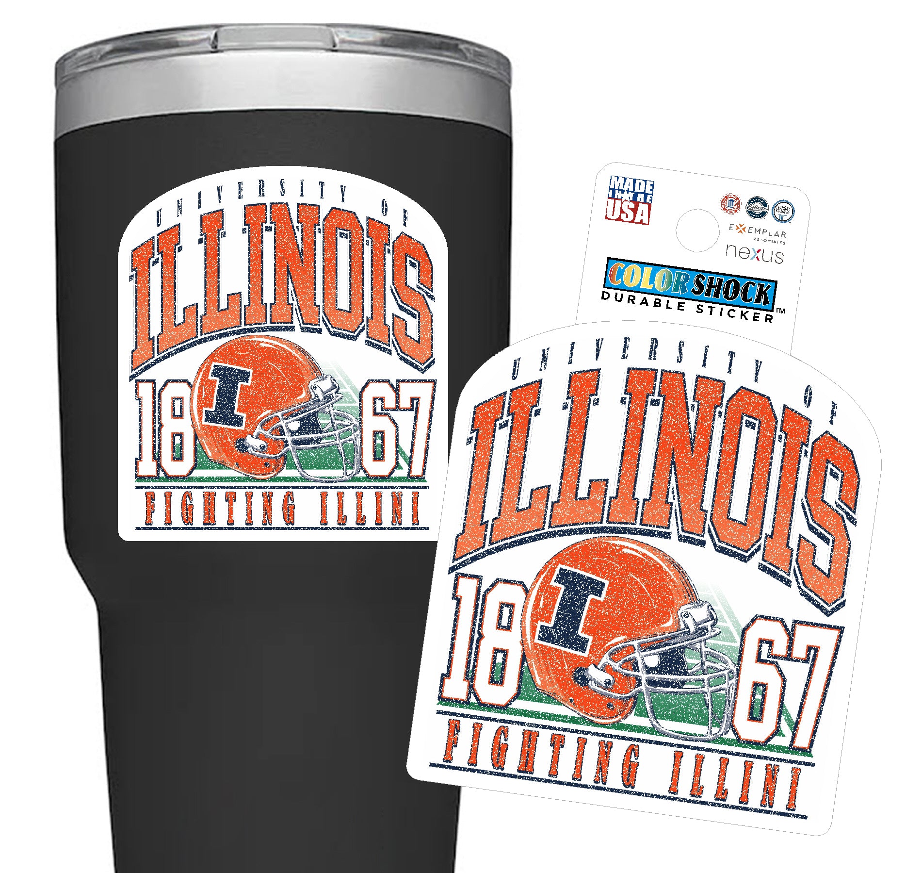 Fighting Illini Arch Helmet Decal