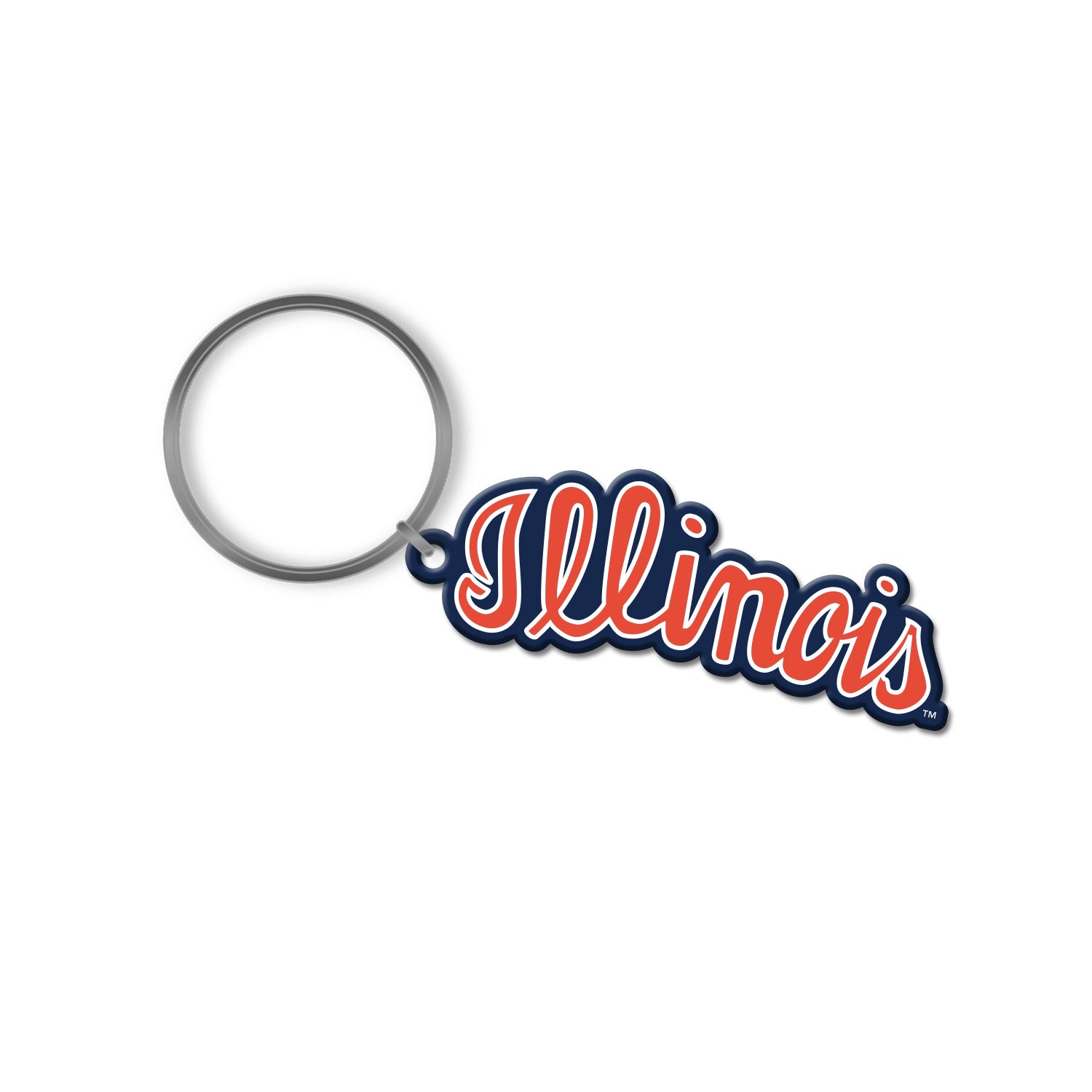 Illinois Keychain 3D Soft Script
