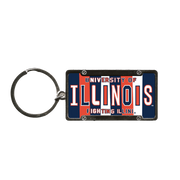 Fighting Illini Auto Plate Keychain
