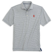 Illinois Fighting Illini Men's Johnnie-O Grey Striped Polo
