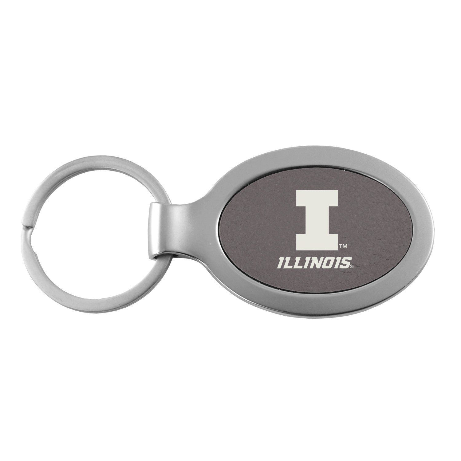 Fighting Illini Metal Oval Keychain