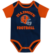 Illlinois Fighting Illini Infant Orange & Navy Football Helmet Onesie
