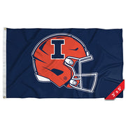 Illinois Football Helmet 3x5' Navy Flag