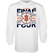 Illinois Basketball 2026 Final Four White Court Long-Sleeve Tee