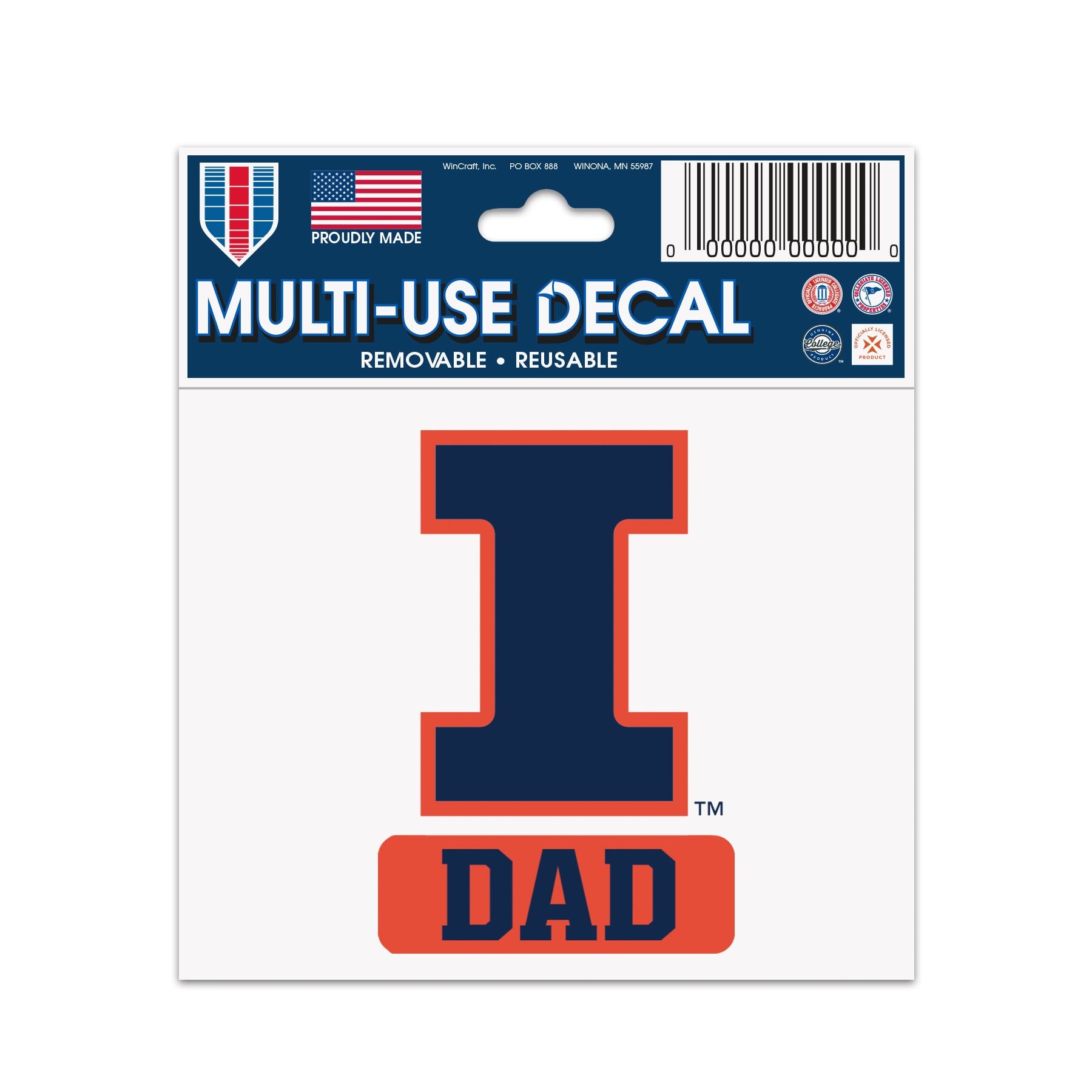 Illinois Fighting Illini Dad Decal