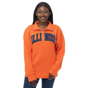 Fighting Illini Zoozatz Women's Orange Fleece & Satin Quarter Zip
