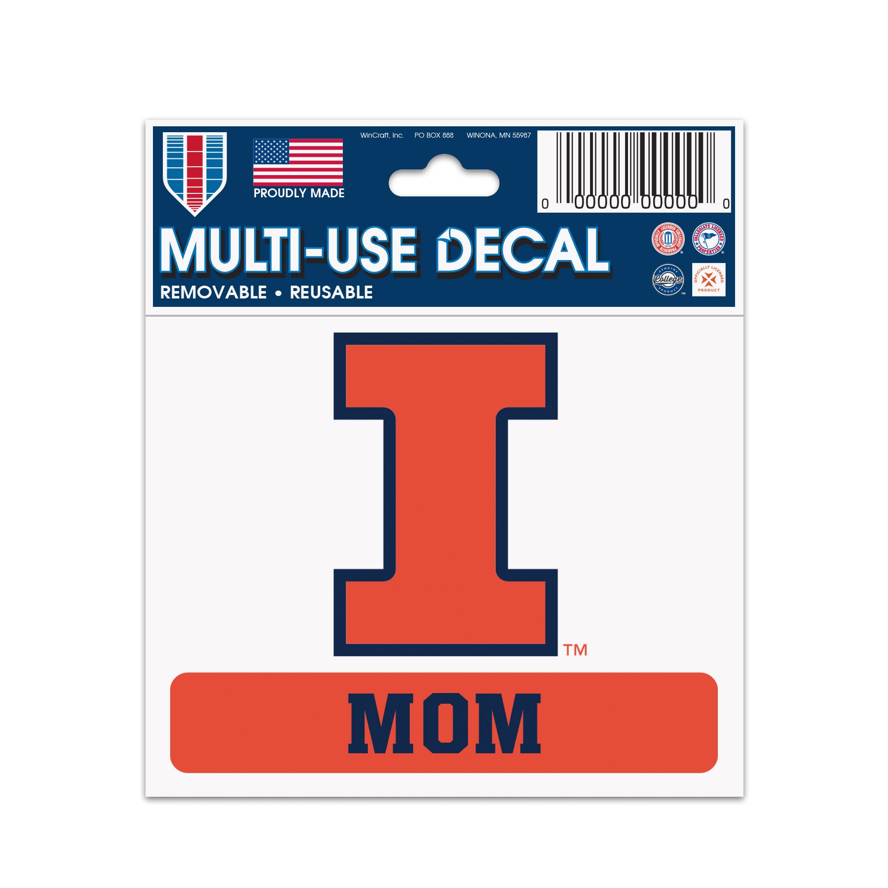 Illinois Fighting Illini Mom Decal