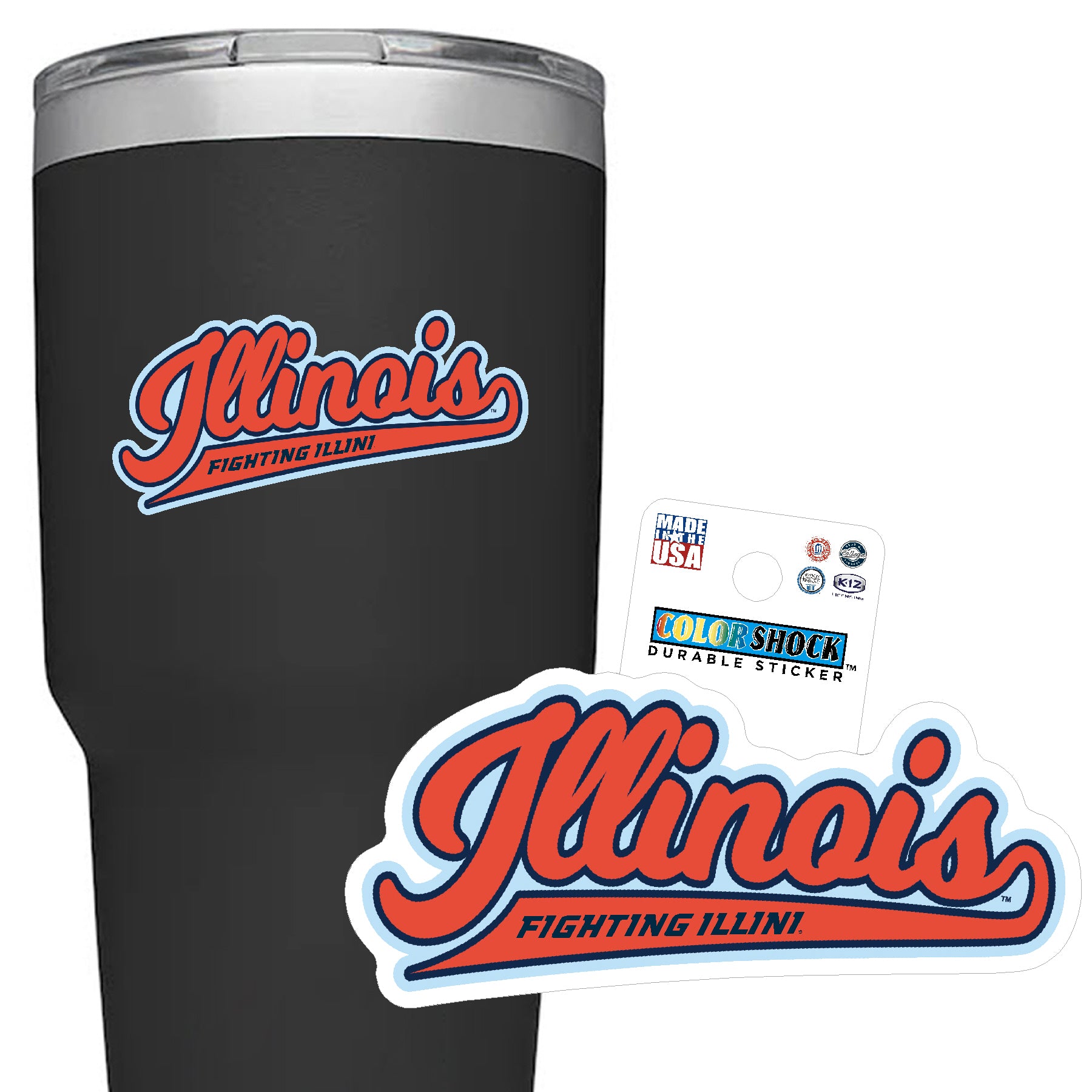 Illinois Fighting Illini Script Durable Decal Sticker