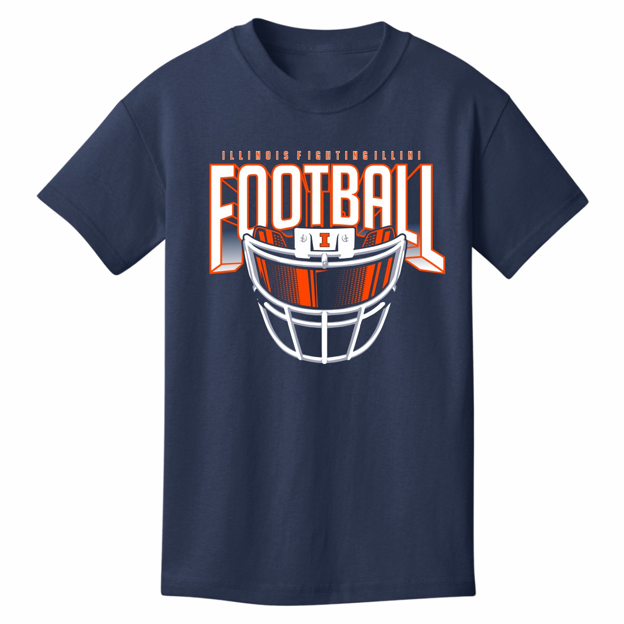 Illinois Fighting Illini Football Facemask Short Sleeve Youth Tee
