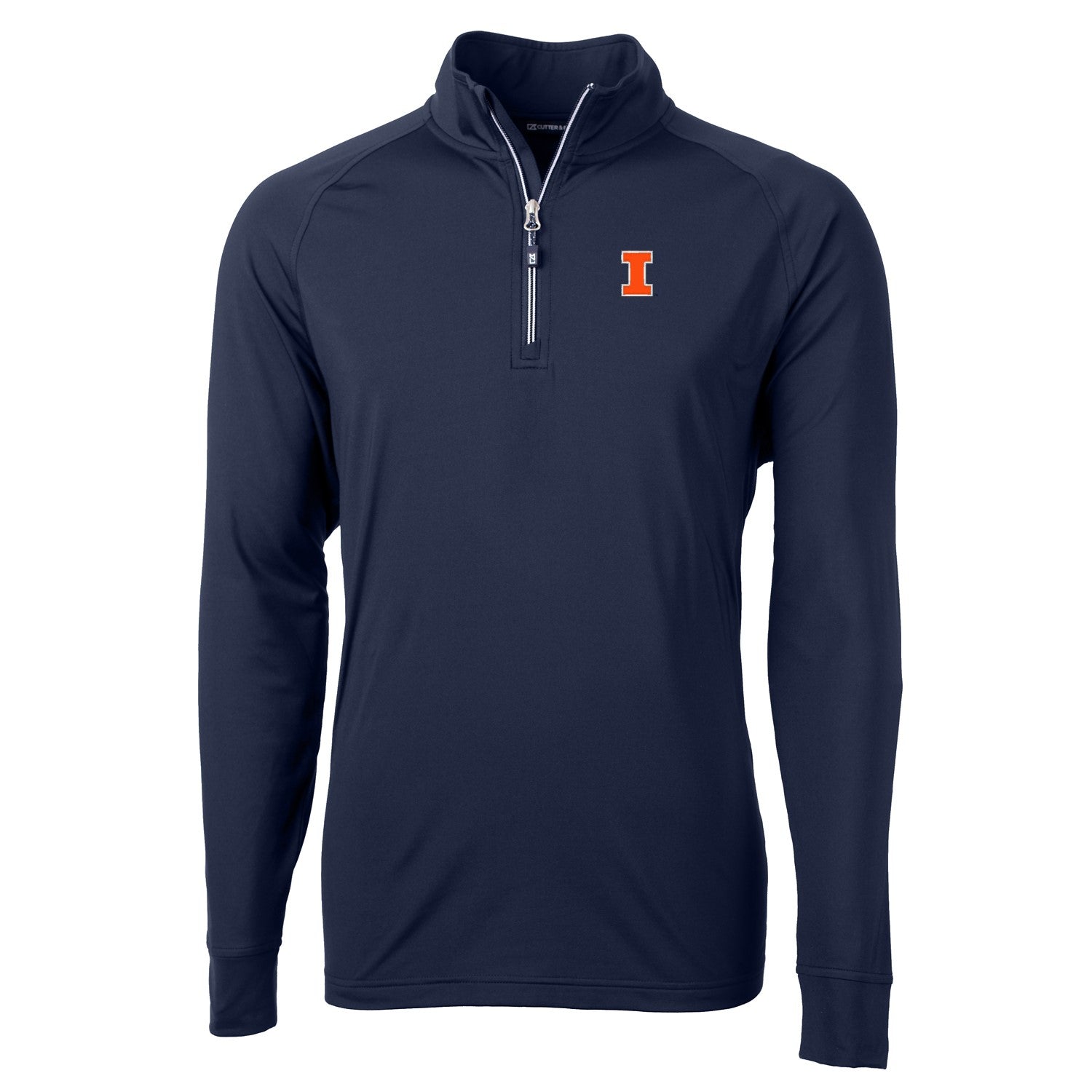 Illinois Fighting Illini Cutter & Buck Adapt Eco Knit Hybrid Recycled Mens Quarter Zip