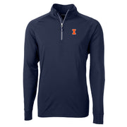 Illinois Fighting Illini Cutter & Buck Adapt Eco Knit Hybrid Recycled Mens Quarter Zip