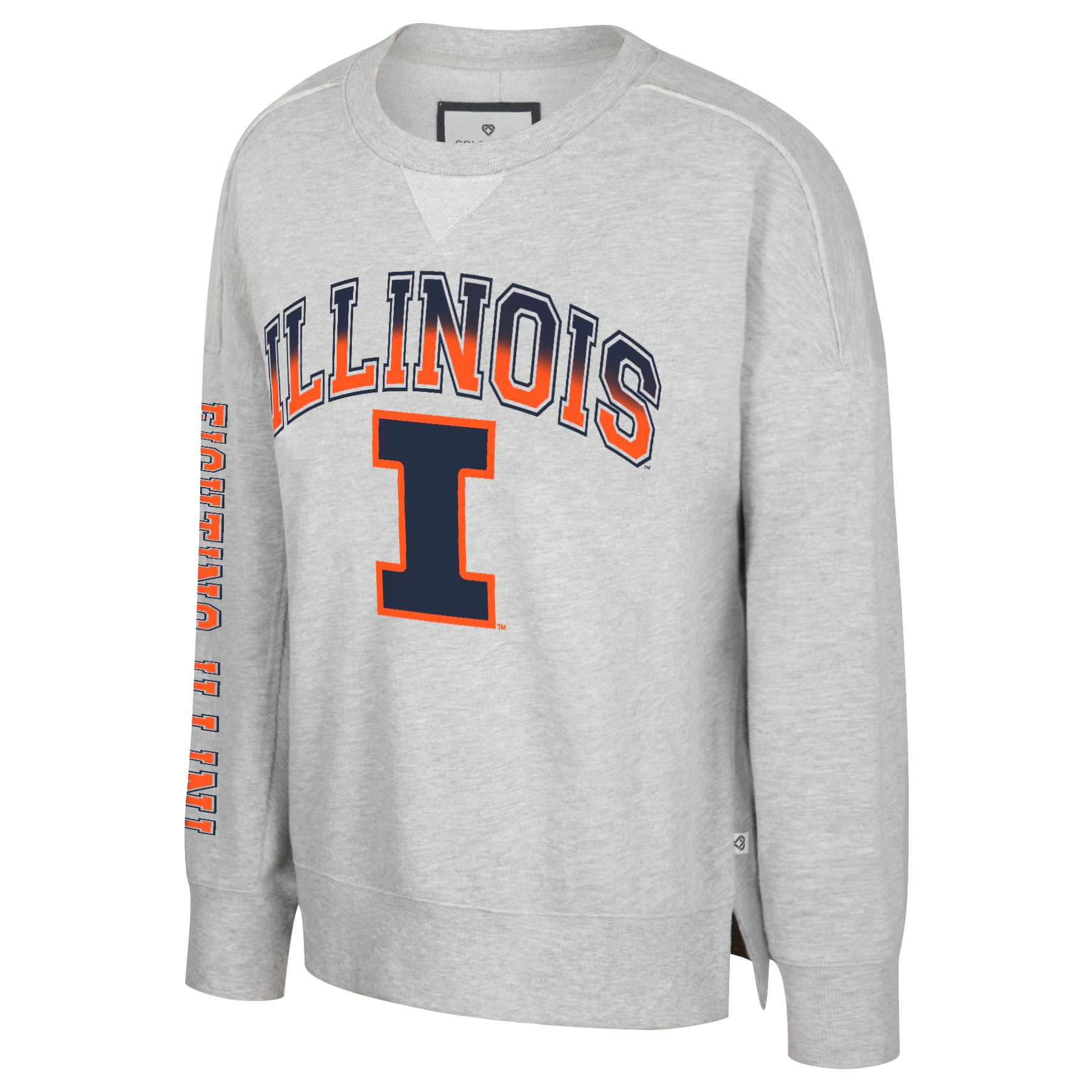 Illinois Sweatshirt Women's Oversized Grey Crewneck