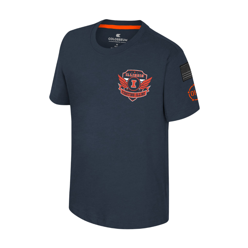 Illinois Fighting Illini Youth OHT Winged Badge Short Sleeve Tee