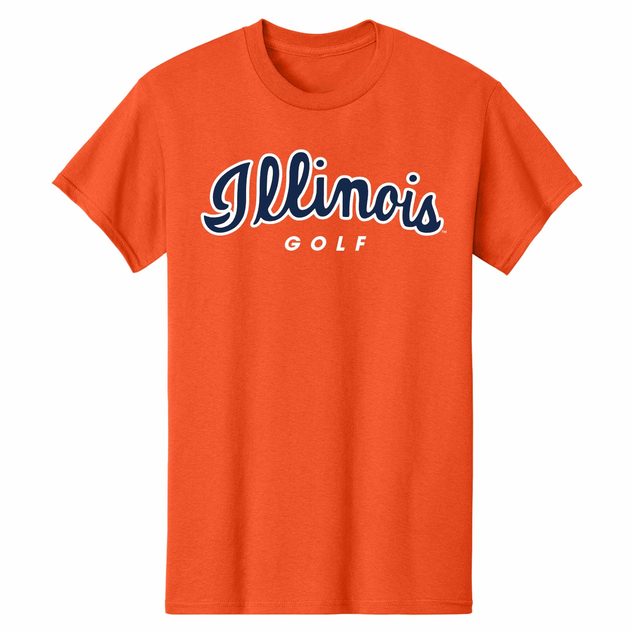 Illinois Fighting Illini Golf T-Shirt Orange Script