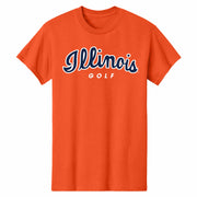Illinois Fighting Illini Golf T-Shirt Orange Script