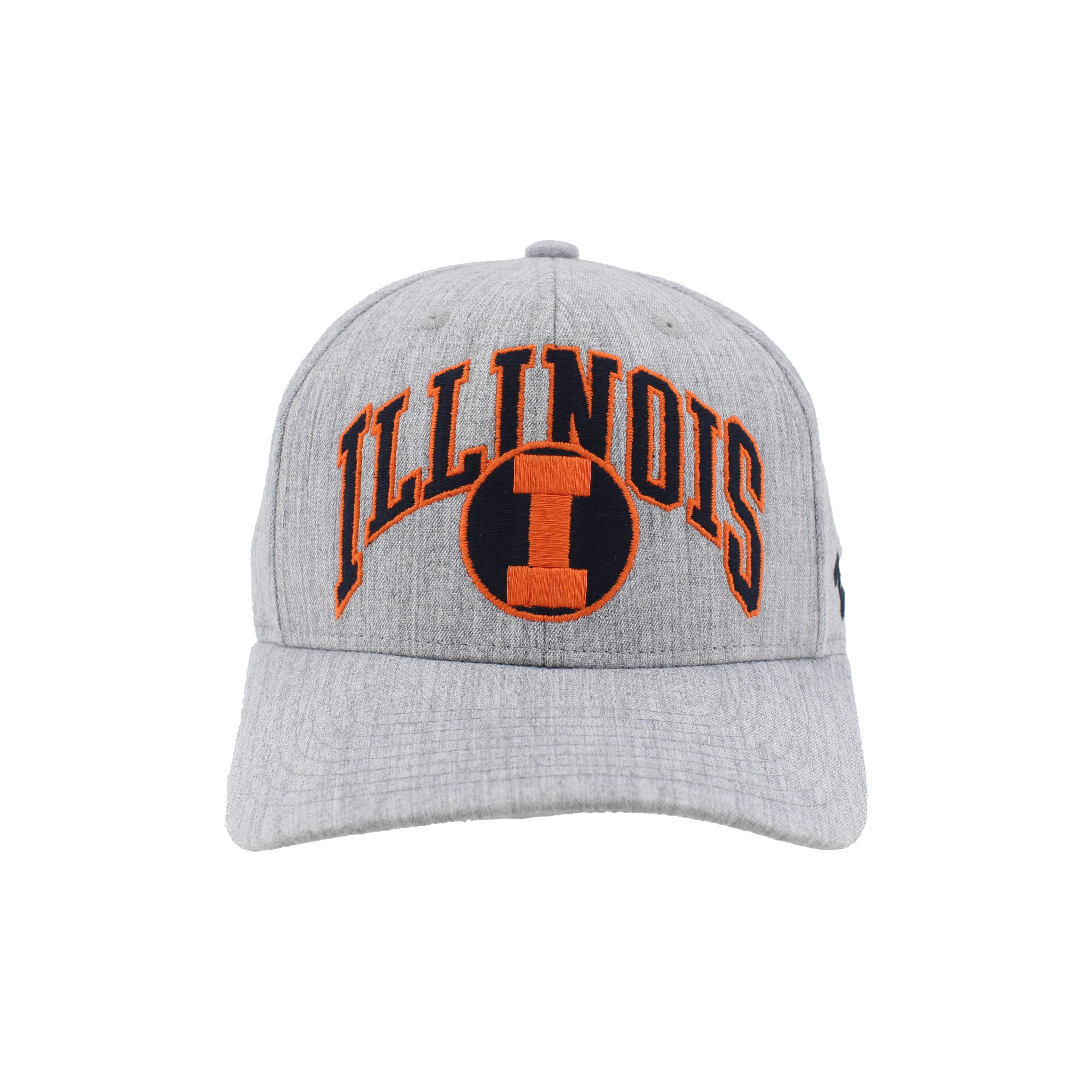 Illinois Hat Fitted Grey Vintage Circle Logo