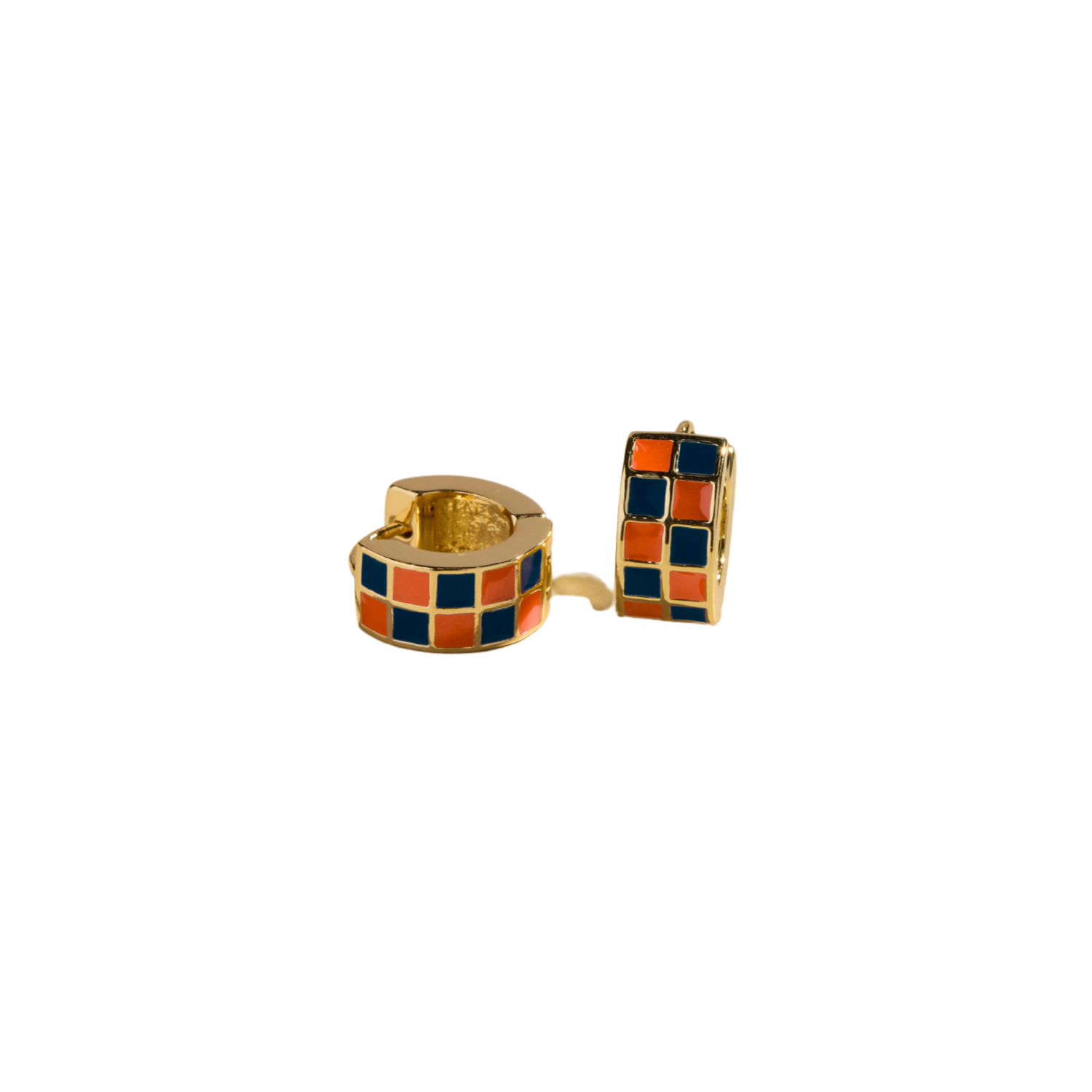 Fighting Illini Orange & Blue Hoop Earrings