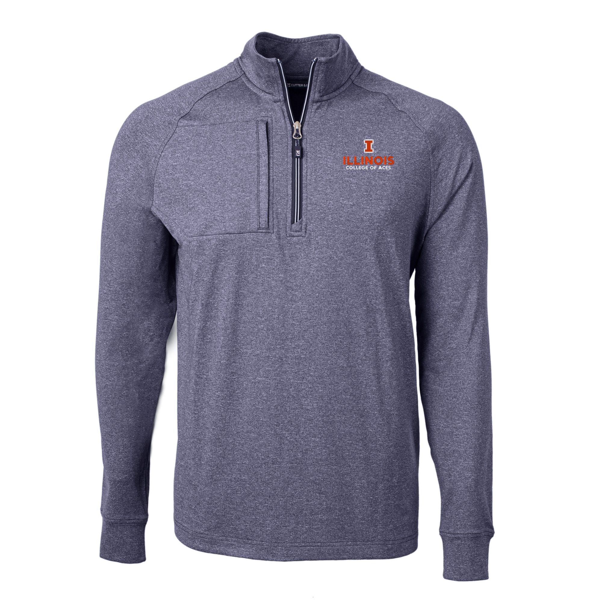 Illinois Fighting Illini Men's Adapt Heather Quarter-Zip ACES