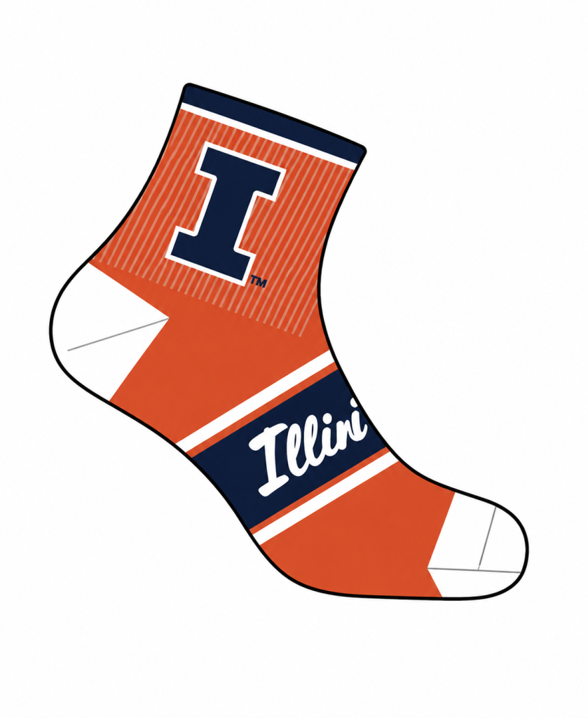 Illinois Fighting Illini Orange Crew Socks