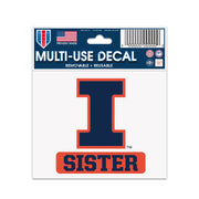 Illinois Fighting Illini Sister Decal